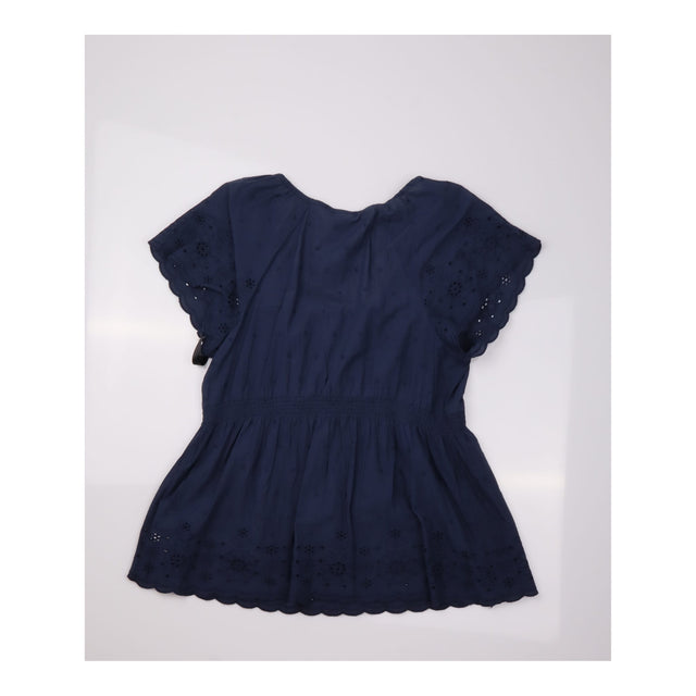 Top Indigo Blue Organic Cotton Schiffli Maternity 