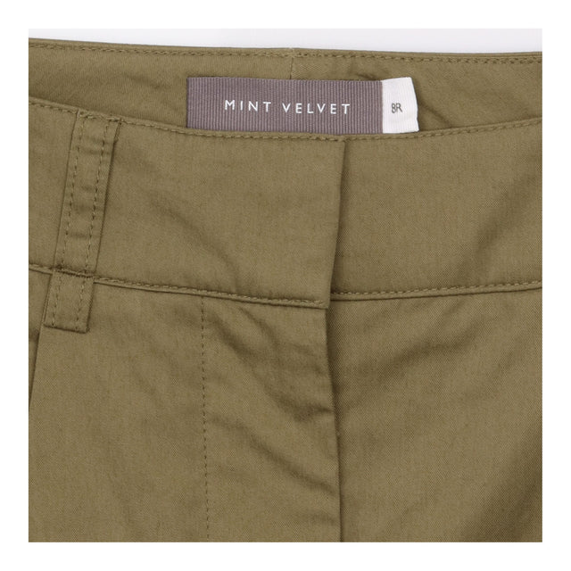 Trousers Khaki Cotton Pleated