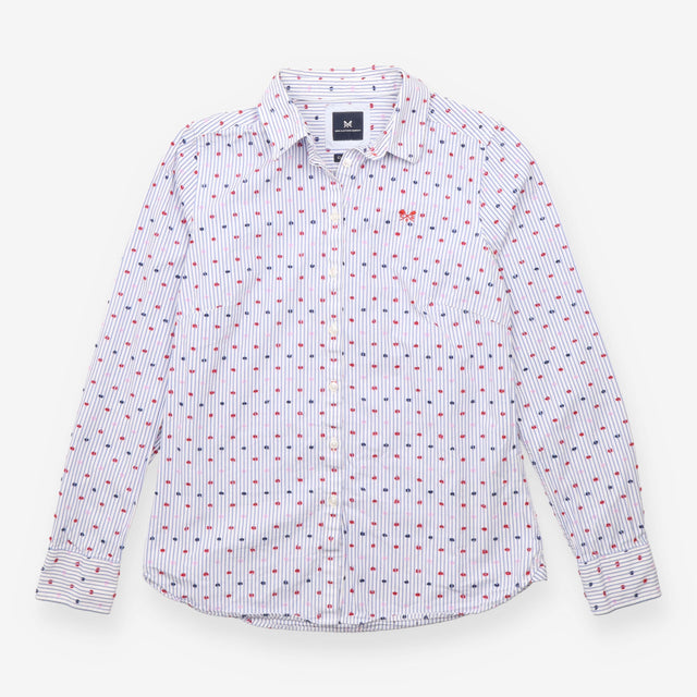 Blue Striped Cotton Classic Fit Shirt