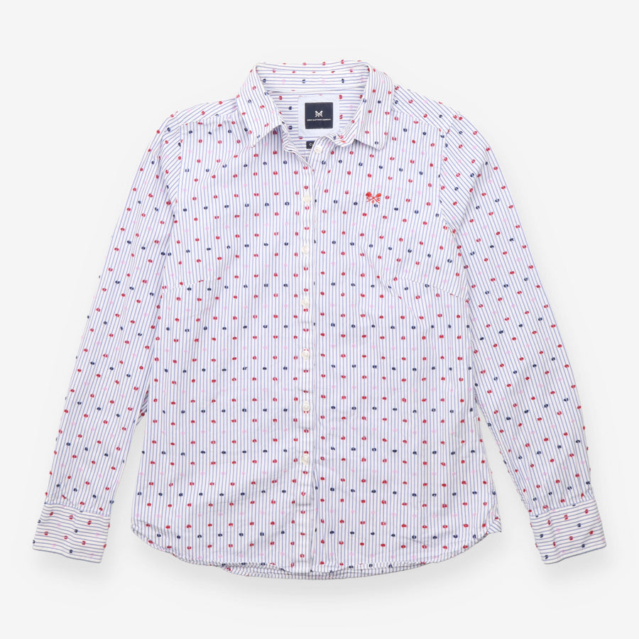 Blue Striped Cotton Classic Fit Shirt