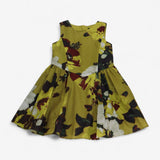 Dress ochre with floral design