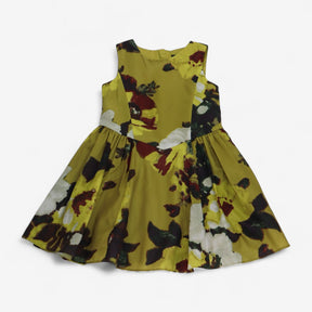 Dress ochre with floral design