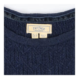 Blue Boatneck Chevron Knit Sweater Soft Textured J