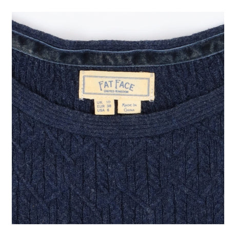 Blue Boatneck Chevron Knit Sweater Soft Textured J