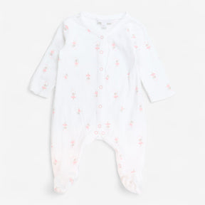 Sleepsuit White and Pink Mouse Ballerina