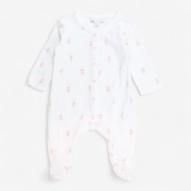 Sleepsuit White and Pink Mouse Ballerina