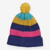Bobble Hat Knit Rainbow Stripe