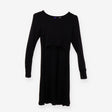 Black Long Sleeve Maternity Nursing Jersey Dress