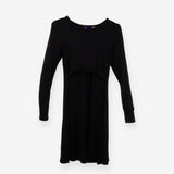 Black Long Sleeve Maternity Nursing Jersey Dress