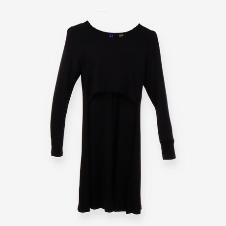 Black Long Sleeve Maternity Nursing Jersey Dress