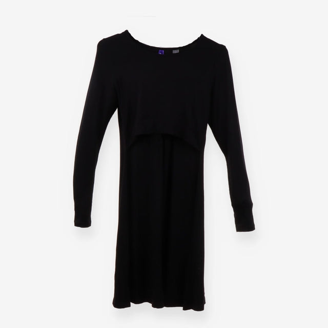 Black Long Sleeve Maternity Nursing Jersey Dress