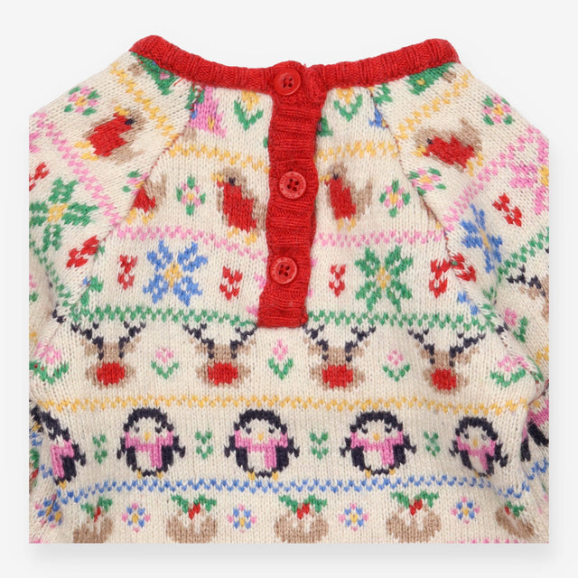 Cream Knit Christmas Dress