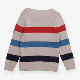 Grey Striped Knit Jumper
