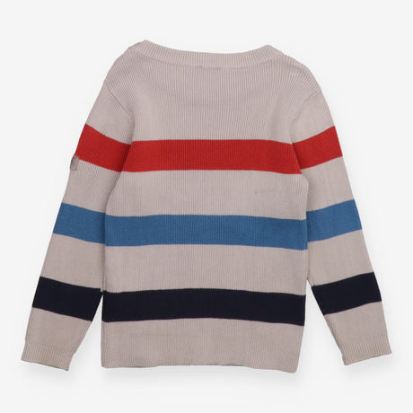 Grey Striped Knit Jumper