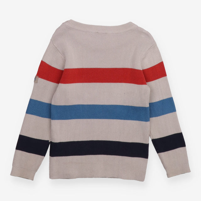Grey Striped Knit Jumper