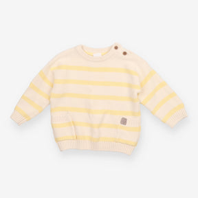 Sweater knit cream yellow pockets
