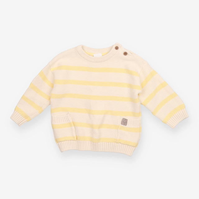 Sweater knit cream yellow pockets