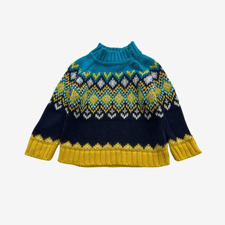 yellow & blue knit sweater