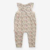 Romper floral frill neck buttons