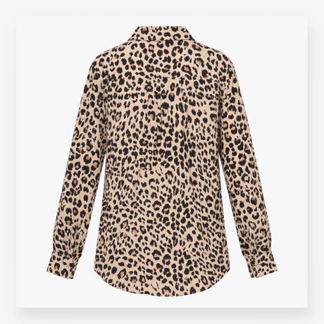 Shirt Dress Beige and Black Leopard Print