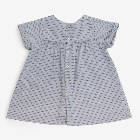 Grey Spotted Bow Woven Dress