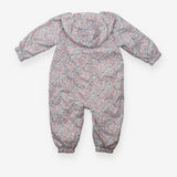 Pramsuit pink floral with fleece lining
