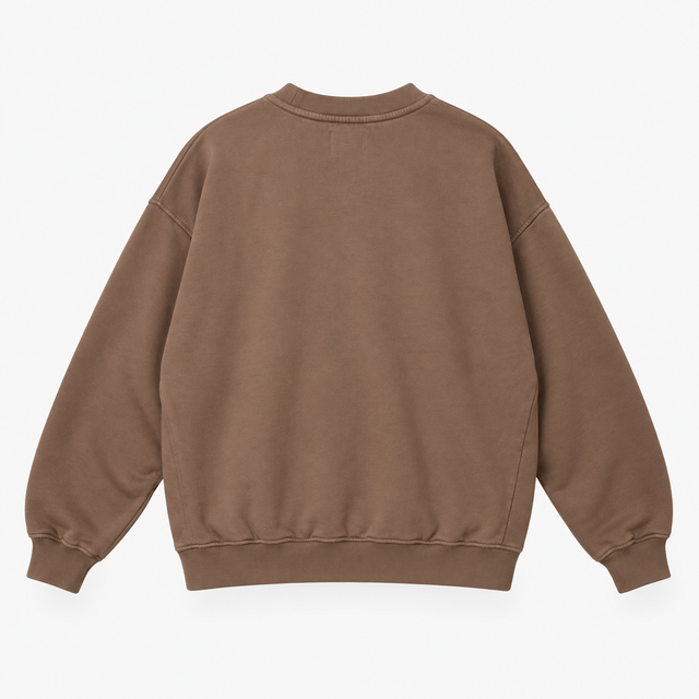 Taupe Brown Organic Cotton Crew Neck Sweatshirt