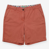 Chino Shorts Coral Orange Mid Rise Tailored