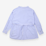 Maternity Shirt Blue White Pinstripe Tie Side Nurs