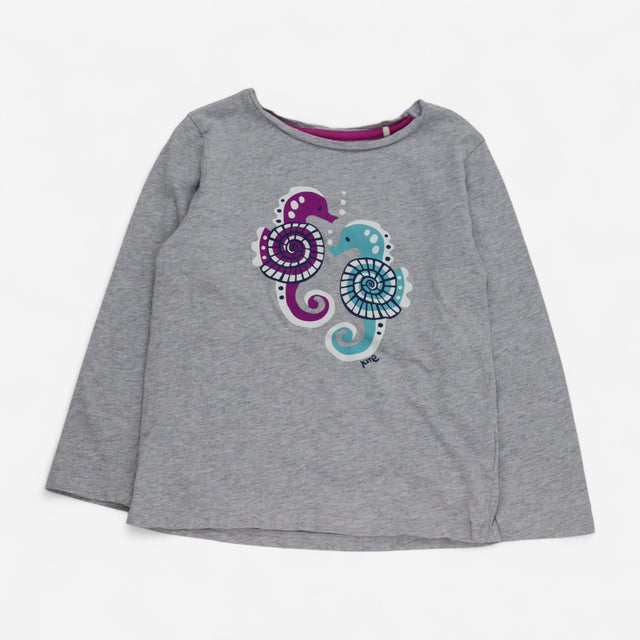 Top Grey Long Sleeve with Seahorses 
