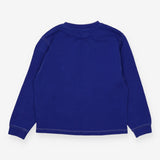 T-shirt cobalt blue long sleeved white stitching