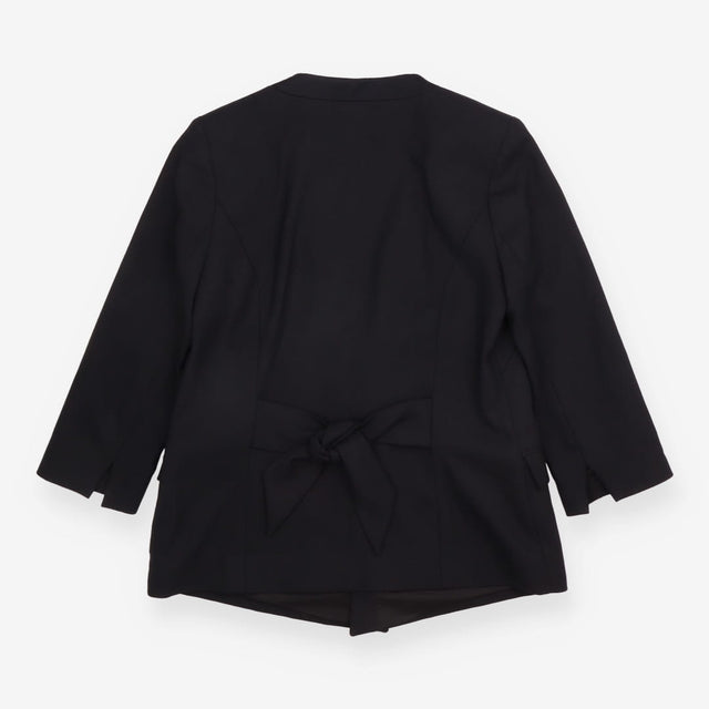 Maternity Blazer Black Longline Tie Back Collarles