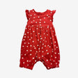 Red Jersey Romper with White Spots