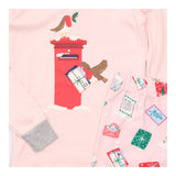 Pyjamas pink festive robin postbox