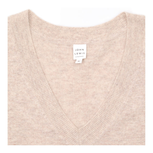 Jumper Taupe Pure Cashmere V-Neck Relaxed Fit