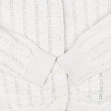 Cardigan white lacey flower buttons