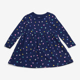 Dress Long Sleeved Navy Multicolour Hearts
