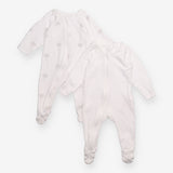 Sleepsuits Zip Up White Tree Print 2 Pack