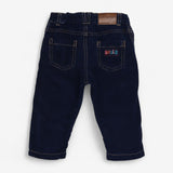 Trousers Navy Cords with Brown Stitching