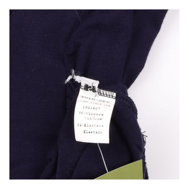Dress Navy Blue Plunging V-Neck Long Sleeve Ruched