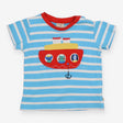 T-Shirt Blue Stripe Boat Friends