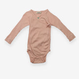 Pink wrap over bodysuit ribbed
