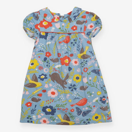 Dress collar blue birds rabbits flowers