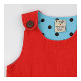 Dress SS jersey red white flowers birds
