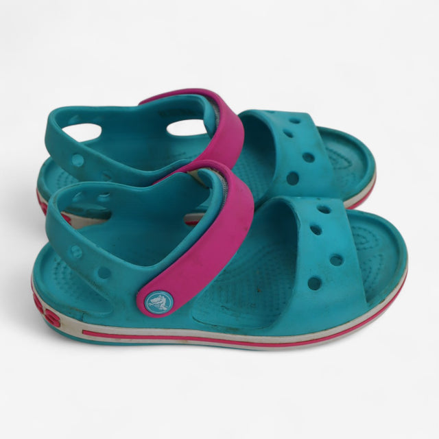 Crocs Aqua & Pink Velcro Strap