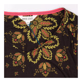 Jersey Dress Black Floral Print Stretch Viscose