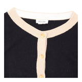 Black Cream Contrast Trim Knit Cardiga