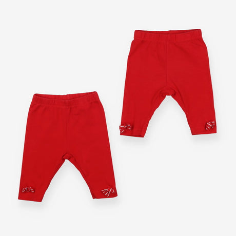 Leggings 2pc red bow to ankle