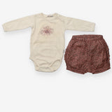 Dandelion bodysuit with floral bloomers