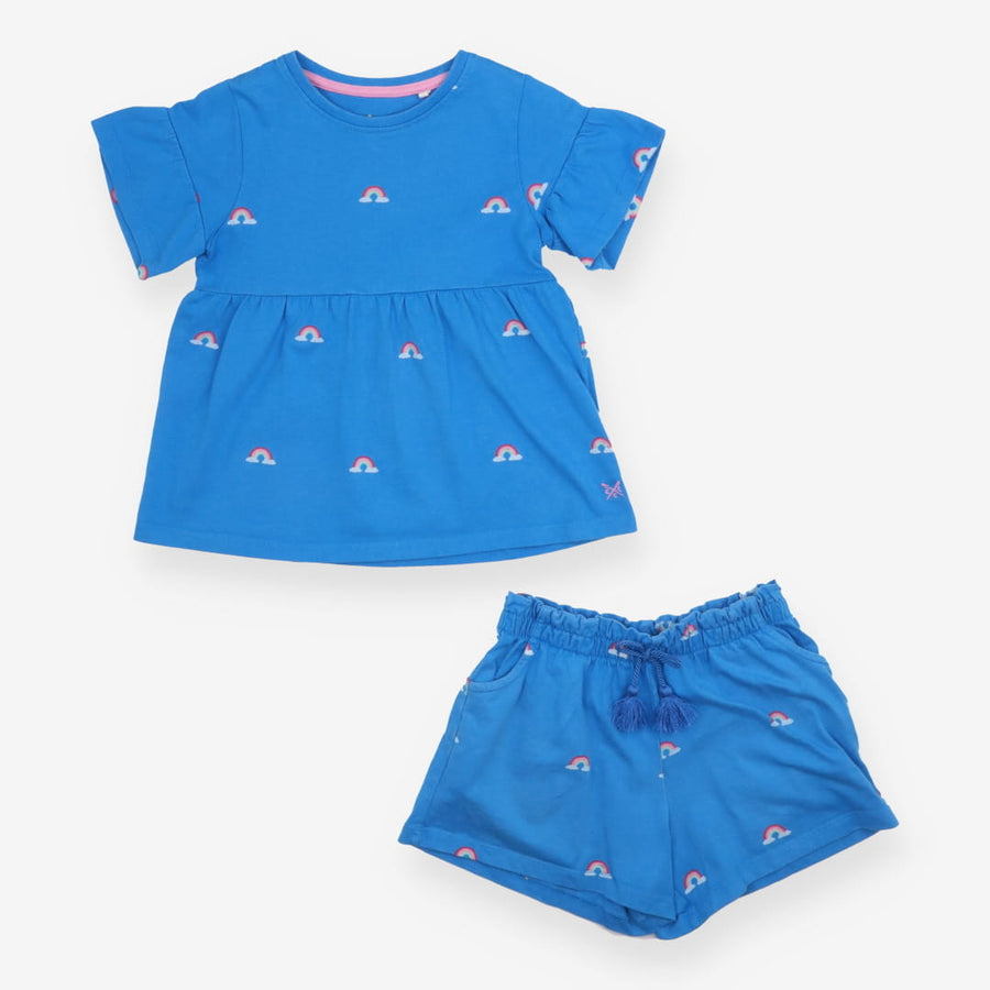 Blue Outfit with Rainbows